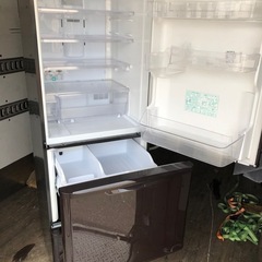 NO 457 🌈福岡市内配送設置無料✨🌈 シャープ SHARP プラズマクラスター冷蔵庫（350L・どっちもドア） 3ドア ブラウン系/ダークブラウン SJ-PW35B-T