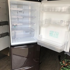 NO 457 🌈福岡市内配送設置無料✨🌈 シャープ SHARP プラズマクラスター冷蔵庫（350L・どっちもドア） 3ドア ブラウン系/ダークブラウン SJ-PW35B-T