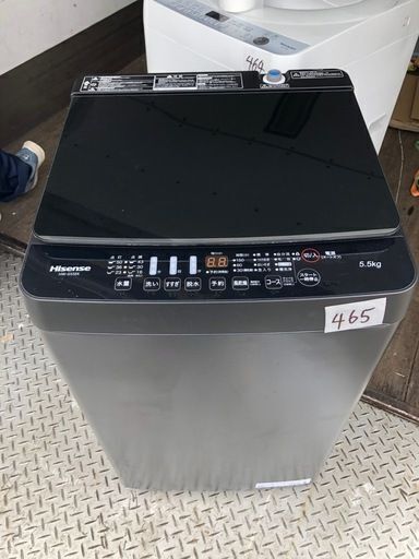 NO 465 福岡市内配送設置無料✨ 2021年 ハイセンス 5．5kg全自動洗濯機 keyword マットブラック HW-G55EK