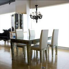 希少！煌びやかな全面ミラー仕様！最高級ダイニングテーブル♪約200万円 希少！煌びやかな全面ミラー仕様！最高級ダイニングテーブル♪約200万円
