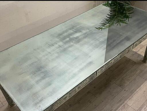 希少！煌びやかな全面ミラー仕様！最高級ダイニングテーブル♪約200万