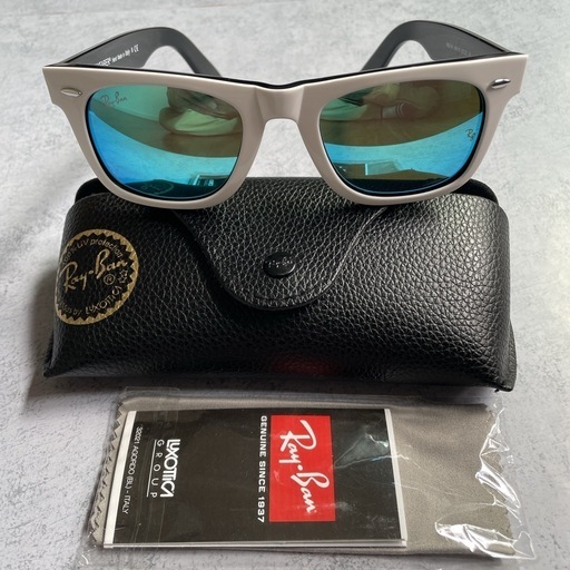 レイバンサングラスRay-BanWAYFARER 白フレーム ブルーミラーレンズ レイバンサングラスRay-BanWAYFARER 白フレーム ブルーミラーレンズ