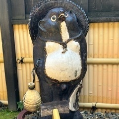 ◎大幅お値下げしました‼️ 【断捨離中】 早い者勝ち‼️ ② 信楽焼 たぬき 大型置物 狸 高さ約94cm 陶器 タヌキ 縁起物 商売繁盛 八徳狸 オブジェ インテリア ビンテージ  