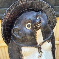 ◎大幅お値下げしました‼️ 【断捨離中】 早い者勝ち‼️ ② 信楽焼 たぬき 大型置物 狸 高さ約94cm 陶器 タヌキ 縁起物 商売繁盛 八徳狸 オブジェ インテリア ビンテージ  