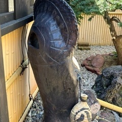 ◎大幅お値下げしました‼️ 【断捨離中】 早い者勝ち‼️ ② 信楽焼 たぬき 大型置物 狸 高さ約94cm 陶器 タヌキ 縁起物 商売繁盛 八徳狸 オブジェ インテリア ビンテージ  