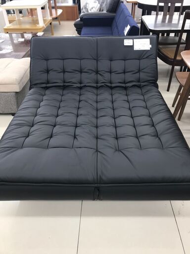 ★ジモティ割あり★  ソファベット ブラック H43～90×D121×W168 クリーニング済み HJ4364