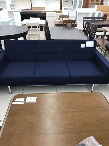 ★ジモティ割あり★ Gallery1950 3人掛けソファ ダークブルー H76×D76.5×W192 クリーニング済み HJ4365