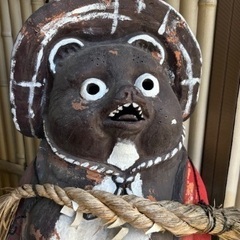 ① 信楽焼 たぬき 大型置物 狸 高さ約105cm 陶器 タヌキ 縁起物 商売