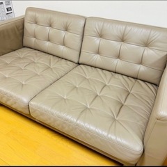 商談中 9/17まで 自宅美品　IKEA イケア　本革　ソファー　2人掛け