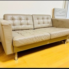 商談中 9/17まで 自宅美品　IKEA イケア　本革　ソファー　2人掛け