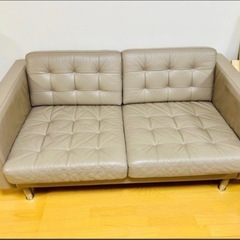 商談中 9/17まで 自宅美品　IKEA イケア　本革　ソファー　2人掛け