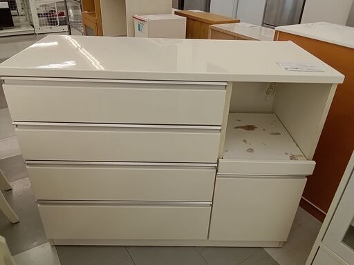 ★ジモティ割あり★  NITORI レンジ台 ホワイト  H95×D51×W120クリーニング済み TC1318