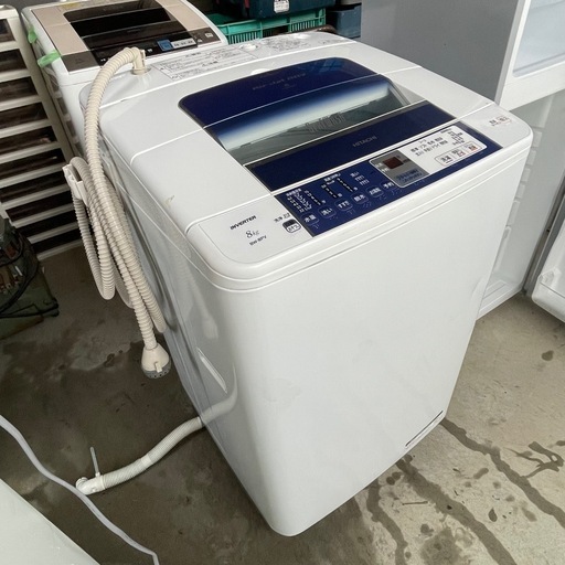 f●■日立・全自動洗濯機8kg【ビートウォッシュBW-8PV】風呂水給水ホース付き・大型/大容量洗濯機