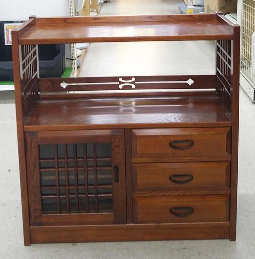 オールドカリモク　karimoku   飾り棚　民芸家具　茶箪笥　72×32×75