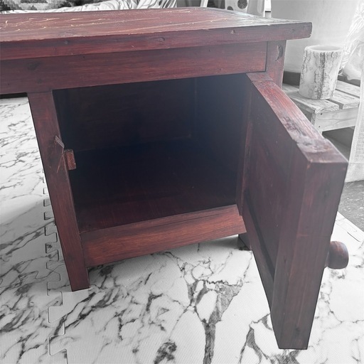 【1点もの】バリ島　木彫り　テーブル　アジアン　ハンドメイド　バリ　パソコン　棚 バリ島 木彫り オブジェ 小物入れ 天然木 職人 手作り エキゾチック