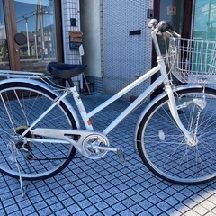 【27インチ自転車】美品❗️6段変速　LEDオートライト付　前後新品ブリヂストン製タイヤ❗️鍵新品❗️スペアキーあり　若林自転車　浜大津店　SALE中❗️