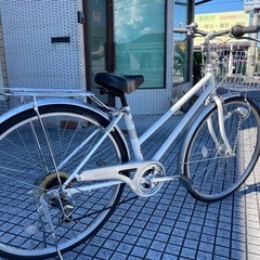 【27インチ自転車】美品❗️6段変速　LEDオートライト付　前後新品ブリヂストン製タイヤ❗️鍵新品❗️スペアキーあり　若林自転車　浜大津店　SALE中❗️