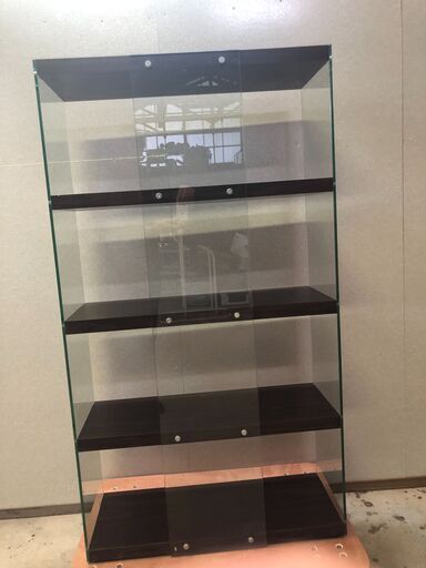 【糸島市内 送料無料】 ■Francfranc/フランフラン■高級■FLOAT/フロート■ブラウン×クリア■モダンスタイル■4段/オープンシェルフ/飾り棚 48244-1-010