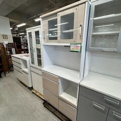 レンジボード エナメル ホワイト/白 幅75×奥42×高210cm スリム 食器棚 