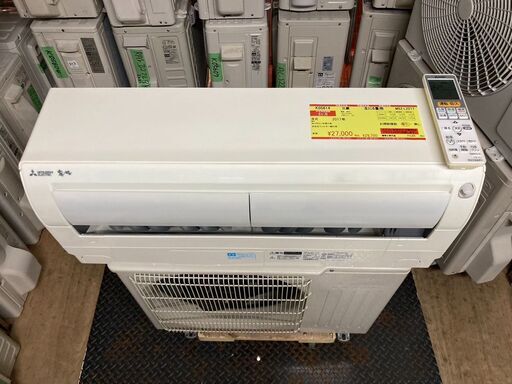 K05614　中古エアコン 三菱 2017年製 主に6畳用 冷房能力 2.2KW / 暖房能力 2.5KW