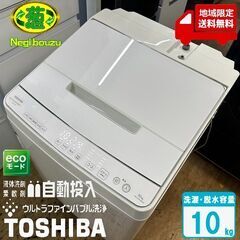 地域限定送料無料 美品【 TOSHIBA 】東芝 洗濯10.0㎏ 全自動洗濯機 抗菌