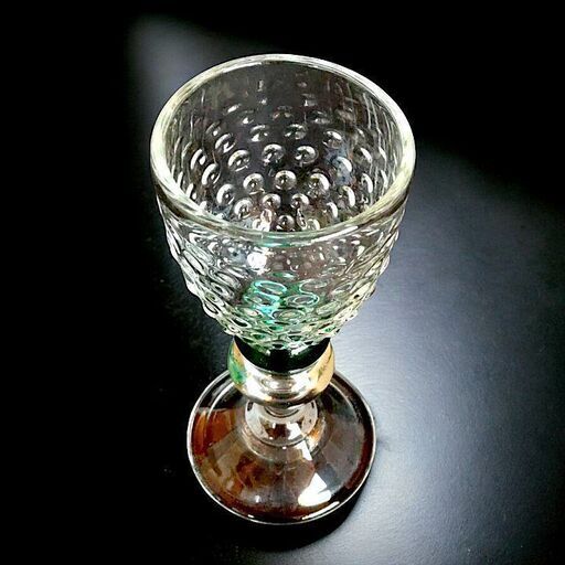 舩木倭帆 作 アラレワイングラス サイン入り 吹きガラス 船木倭帆