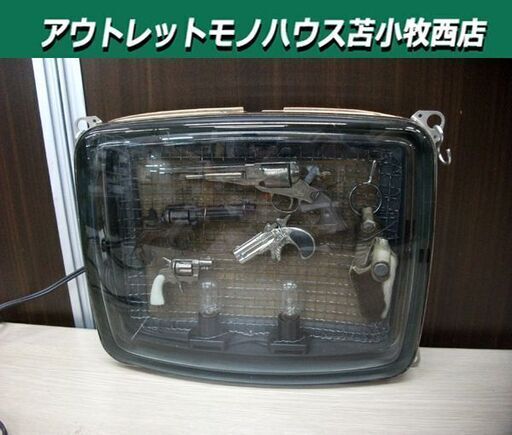 装飾銃 オブジェ 壁掛け ライト付き コレクション モデルガン インテリア 手製 幅26.5x奥行7x高さ20cm 苫小牧西店