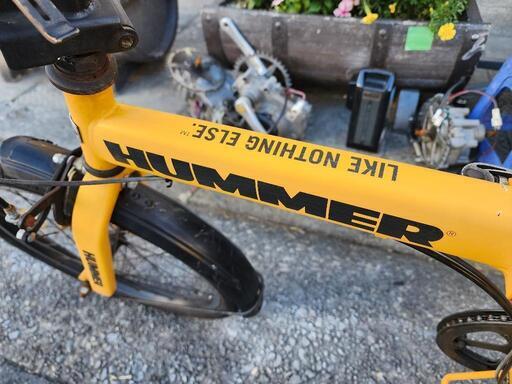 折りたたみ自転車　ＨＵＭＭＥＲ　２０インチ　６変速　黄色　配達可能