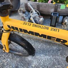 折りたたみ自転車　ＨＵＭＭＥＲ　２０インチ　６変速　黄色　配達可能