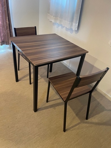 24日〆【美品】2人掛けダイニングテーブルセット①