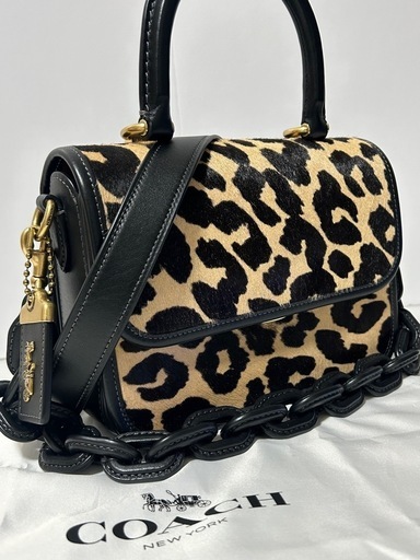 ほぼ未使用✨coach ローグ 3way ヘアカーフ レオパード豹柄ハンドバッグ