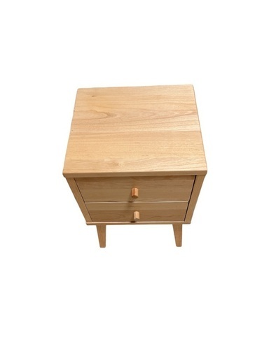 ナチュラル アルダー材 サイドテーブル 2引き出し ナチュラル アルダー