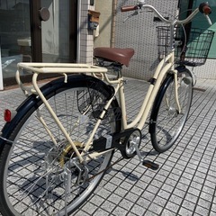 【27インチ自転車】美品❗️6段変速　LEDオートライト付　前後タイヤ、鍵新品❗️スペアキーあり　若林自転車　膳所店　SALE中❗️