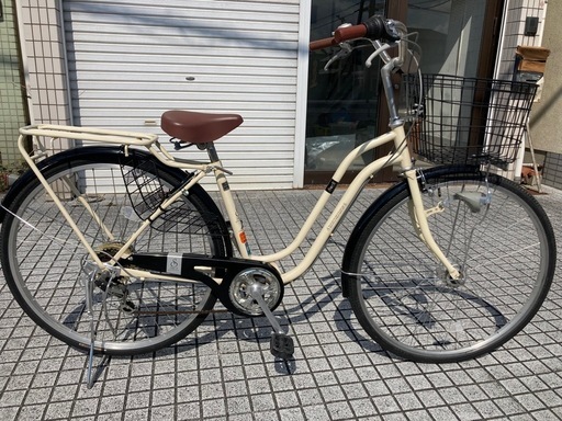 【27インチ自転車】美品❗️6段変速　LEDオートライト付　前後タイヤ、鍵新品❗️スペアキーあり　若林自転車　膳所店　SALE中❗️