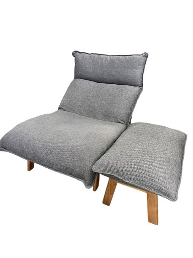 NO.1773 無印良品 ハイバックリクライニングチェア 1シーター オットマン付き 1人掛け ソファ チェア 家具 中古