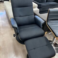 ニトリ　パーソナルチェアー　リクライニング　オットマン付き(別売り) 黒 中古品 】NITORI Nシールド ロード4 BK リクライニング