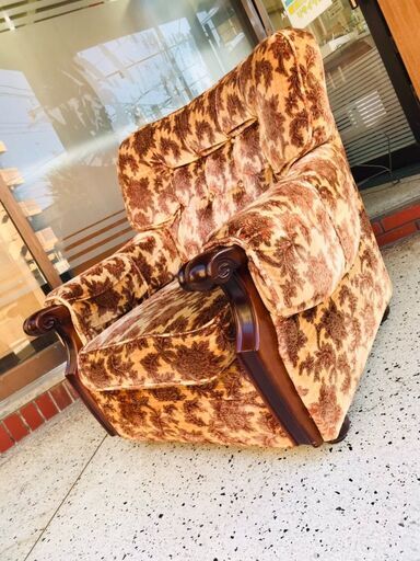カリモク　オールド　ヴィンテージ　1人用　ソファ　ソファー　昭和レトロ