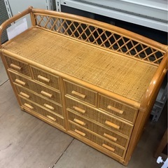 【引き取り限定中古家具】  ラタン調   チェスト