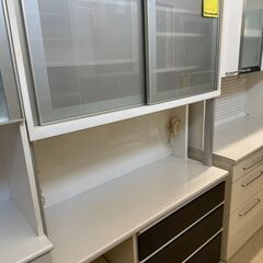 ジモティ来店特価!! 食器棚 ダークブラウン J-0931