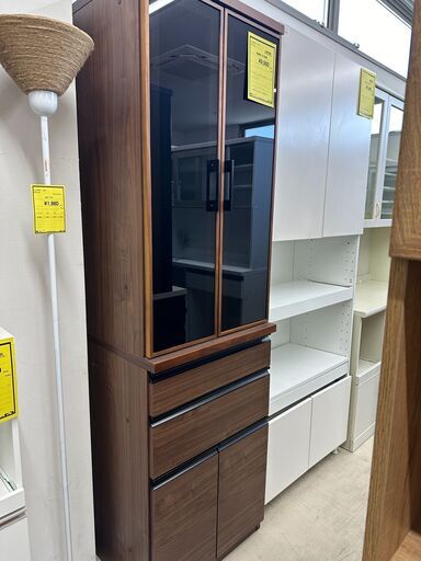 ジモティ来店特価!!　　食器棚　河口家具　ブラウン　　J-0933