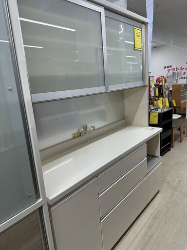 ジモティ来店特価!!　　食器棚　パモウナ　ホワイト　　　J-0935