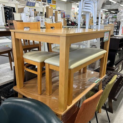 【ジ269】美品 ダイニング4点セット ベンチ付き  (ma)