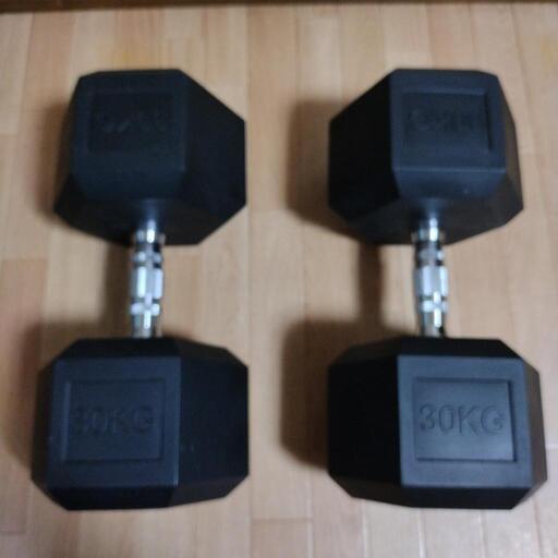 岩手 盛岡 ダンベル 30kg キサゴン ラバーコーティング ヘックス