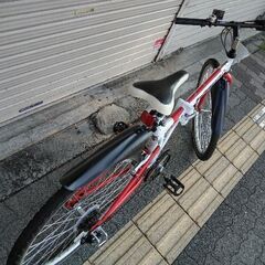 美品☆Switz Sport[スウィッツスポーツ]26吋 折り畳みクロスバイク 7speed/ホワイトXレツド