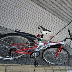 美品☆Switz Sport[スウィッツスポーツ]26吋 折り畳みクロスバイク 7speed/ホワイトXレツド