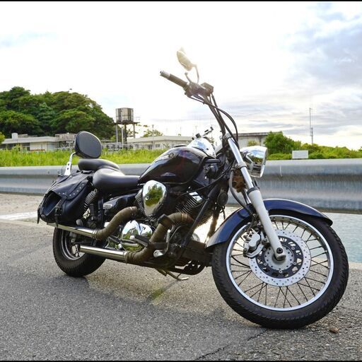 YAMAHA】 ドラッグスター250 スラッシュカットマフラー サイドバック
