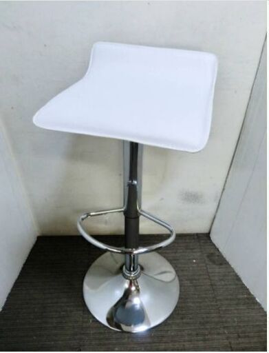 カウンターチェア　昇降式　高さ調節可能(座面58～78㎝) ホワイト カウンター椅子　バーチェア ハイチェア　足掛け付き　おしゃれ　モダン