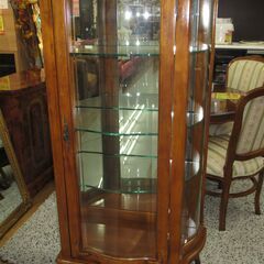 R387 Fiore クラシック調 猫足 ロマンティックガラスキャビネット、4段