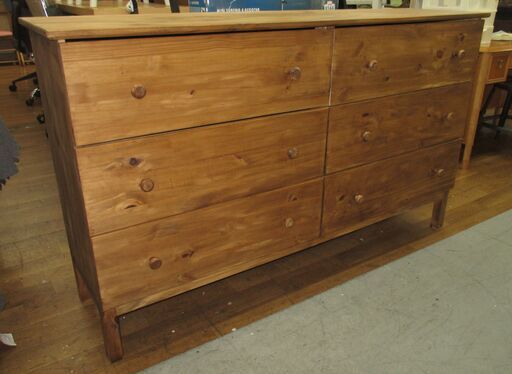 R424 IKEA TARVA 6 引き出しチェスト パイン材、幅155cm Used・キレイ
