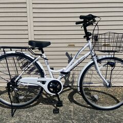 【新品★未使用】　ママチャリ　オートライト　 26インチ　シマノ製6段変速 ホワイト